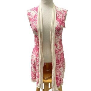 Anthropologie Guinevere Floral Cotton Duster Sweater Cardigan Size S